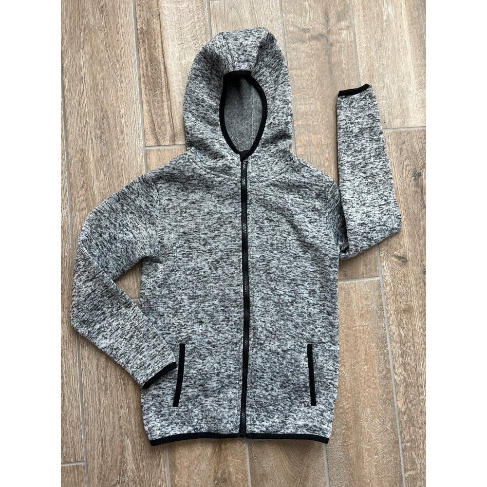 Boys Black & Gray Marled Jacket Sz 12